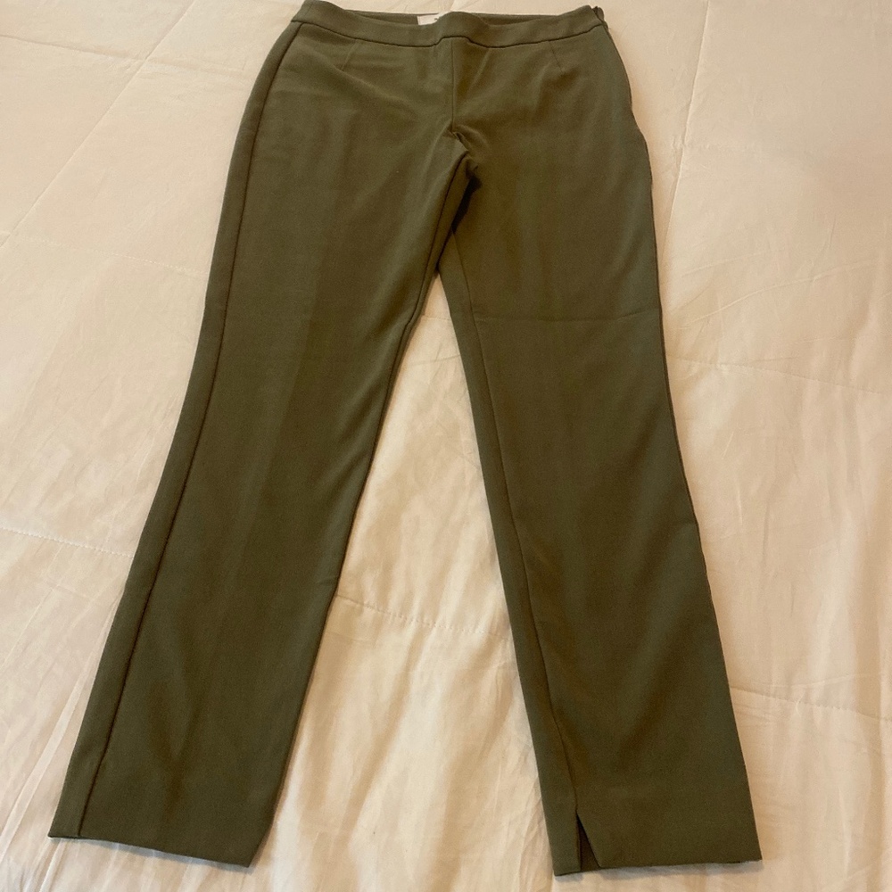 Reiss olive pants with back seams at legs